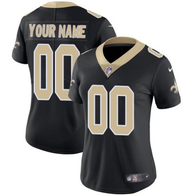 Nike New Orleans Saints Customized Black Team Color Stitched Vapor Untouchable Limited Women's NFL Jersey